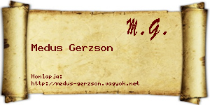 Medus Gerzson névjegykártya